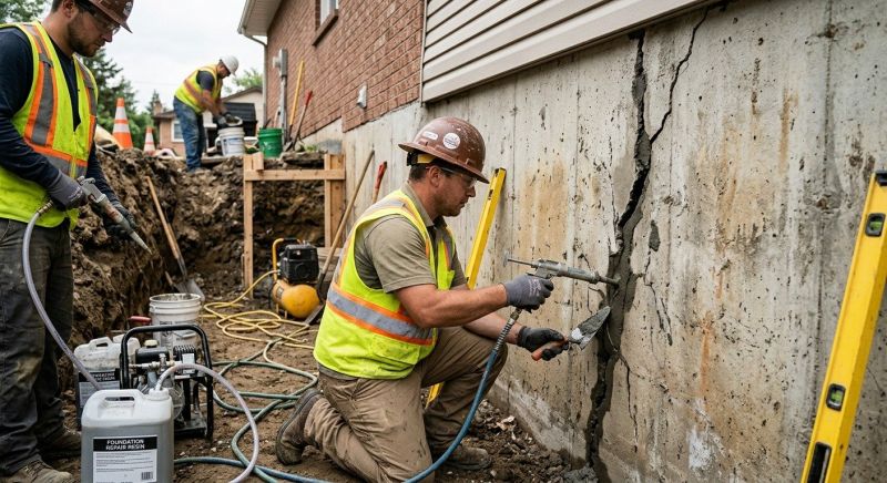 Cracked Foundation Repair in East Taunton, MA