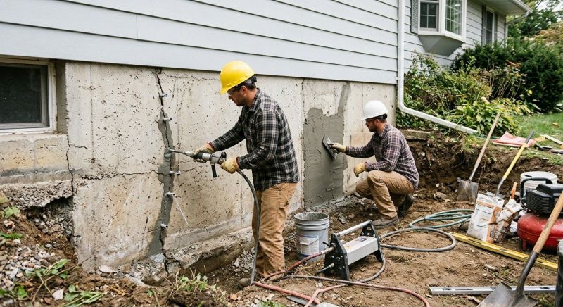 Cracked Foundation Repair in Hopkinton, MA