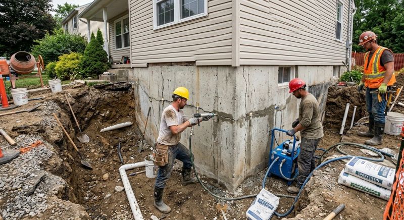 Cracked Foundation Repair in Hopkinton, MA