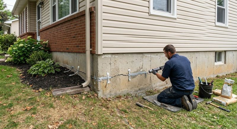 Cracked Foundation Repair in South Walpole, MA