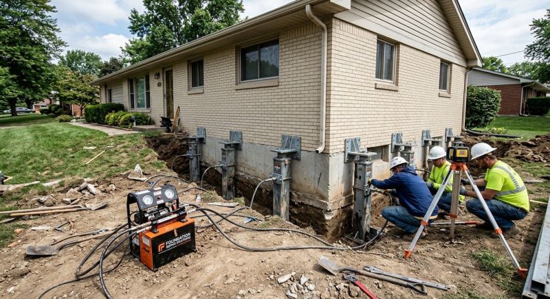 Foundation Pier Leveling in Foxboro, MA