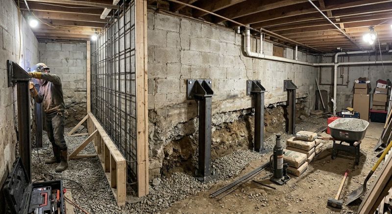 Foundation Stabilizing in Holliston, MA