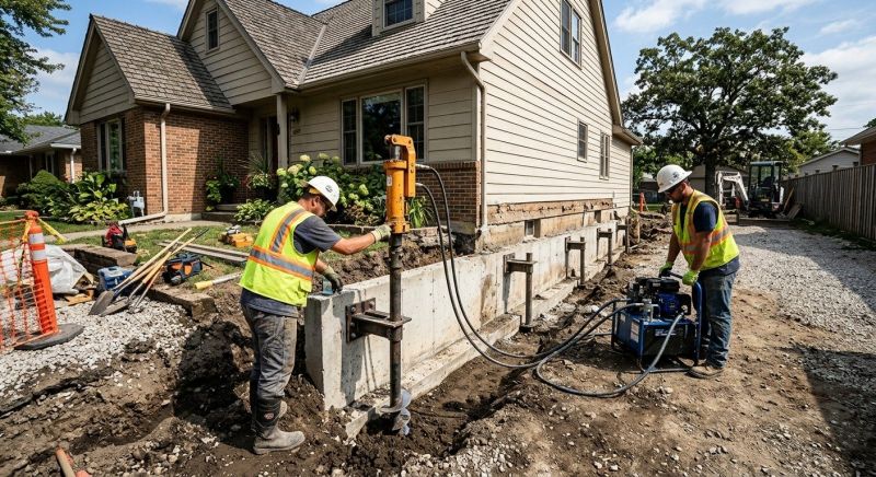 Foundation Stabilizing in Foxboro, MA