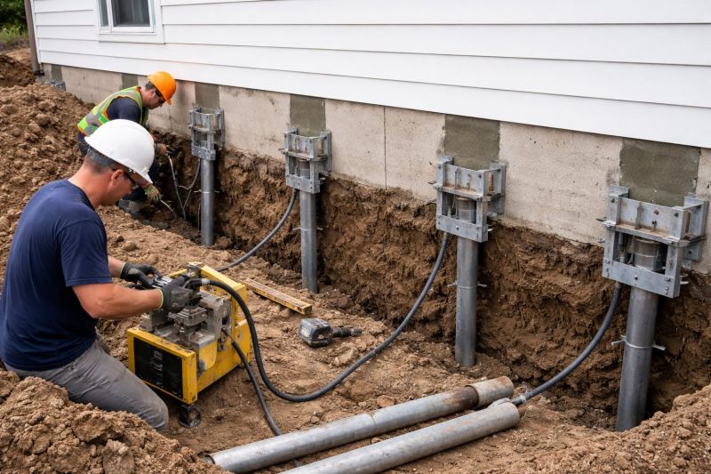 Helical Piers Installation in Foxboro, MA
