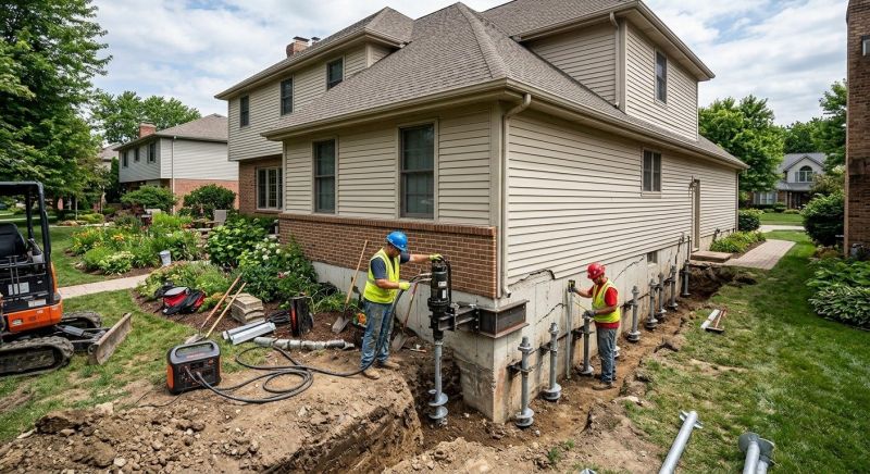 Helical Piers Installation in Foxboro, MA