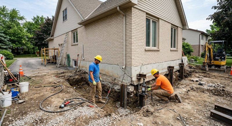 Helical Piers Installation in Foxboro, MA