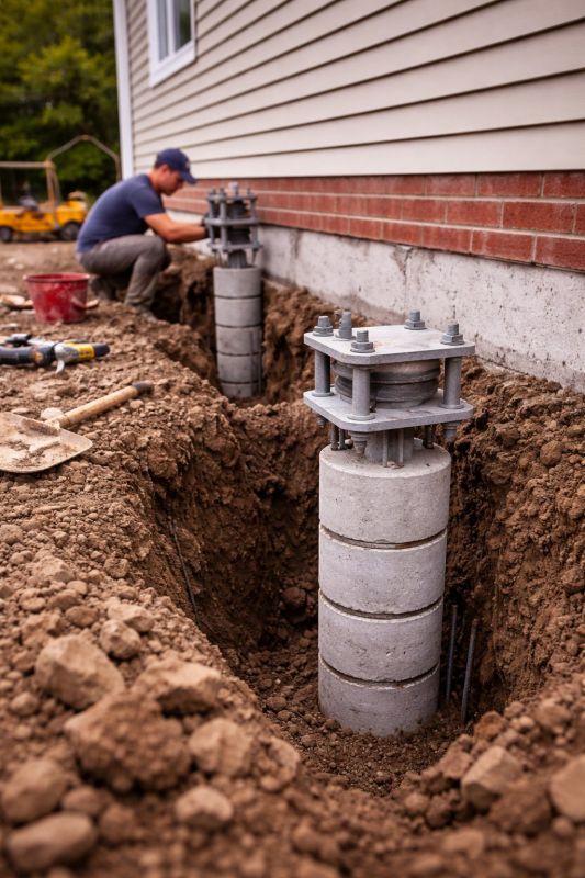 Helical Piers Installation in Foxboro, MA