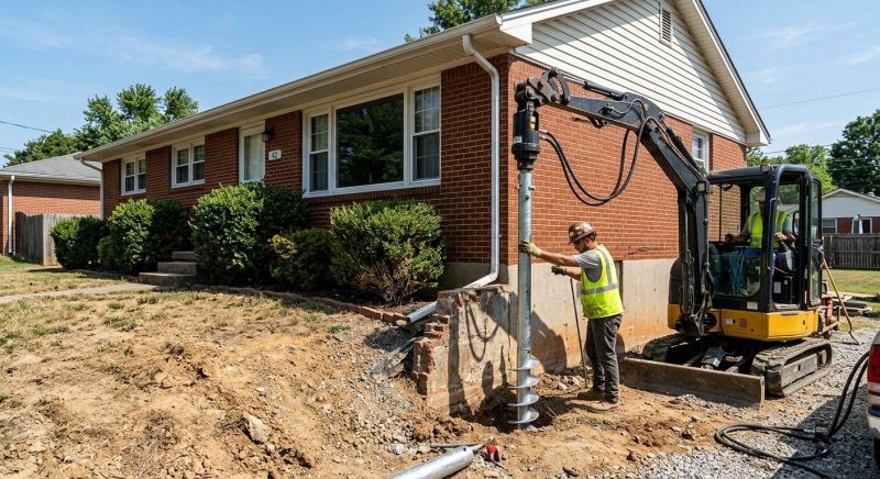 Helical Pile Installation in Foxboro, MA