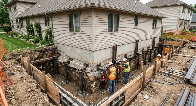 House Underpinning in Foxboro, MA
