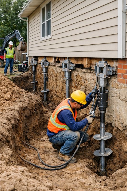 Sinking Foundation Lifting in Foxboro, MA