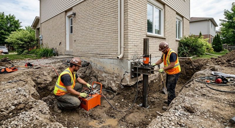 Sinking Foundation Lifting in Foxboro, MA