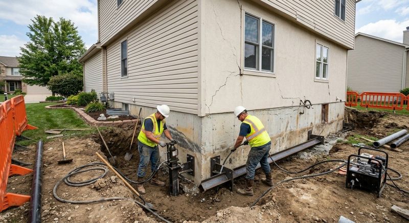 Sinking Foundation Repair in Avon, MA