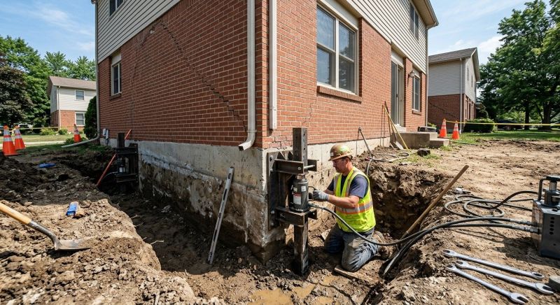 Sinking Foundation Repair in Foxboro, MA