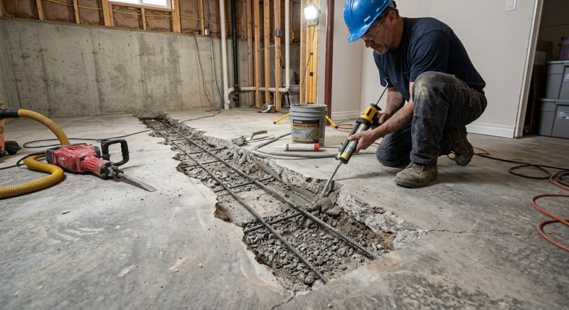 Slab Foundation Repair in Foxboro, MA