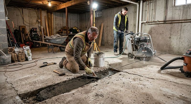 Slab Foundation Repair in Foxboro, MA